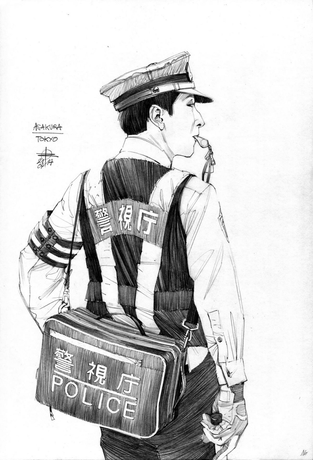 一組黑白手繪插畫