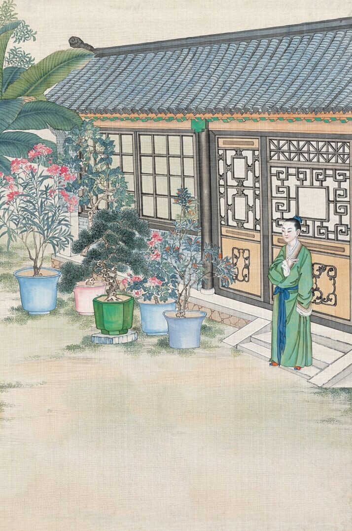 庭院深深，佳人依在