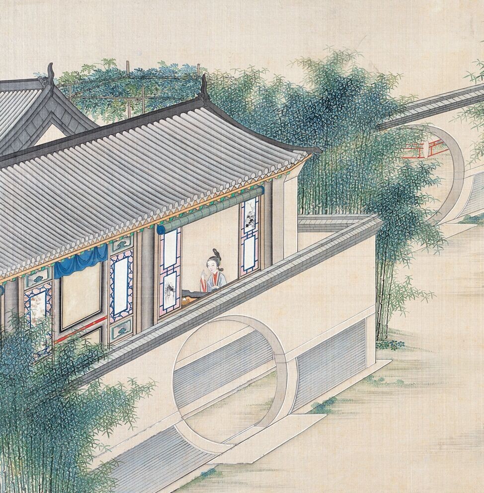 庭院深深，佳人依在