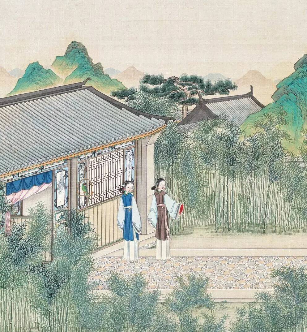 庭院深深，佳人依在