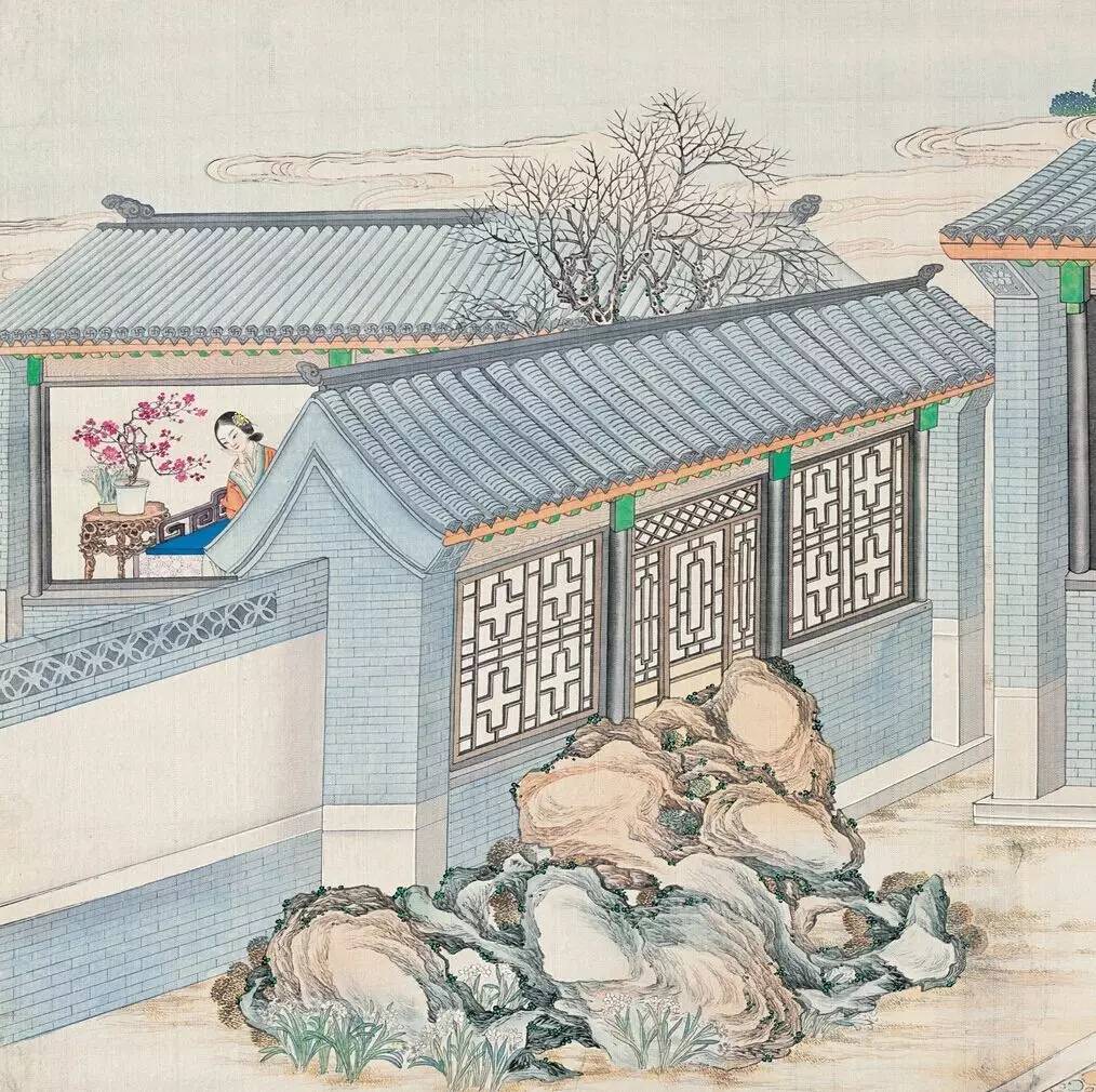 庭院深深，佳人依在