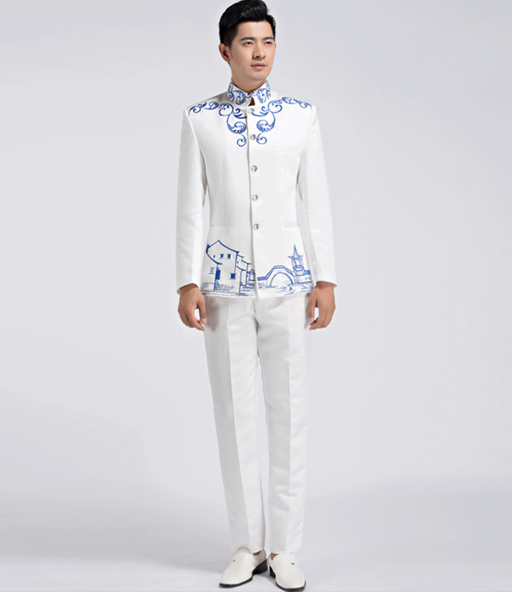 刺繡福連文苑中山裝