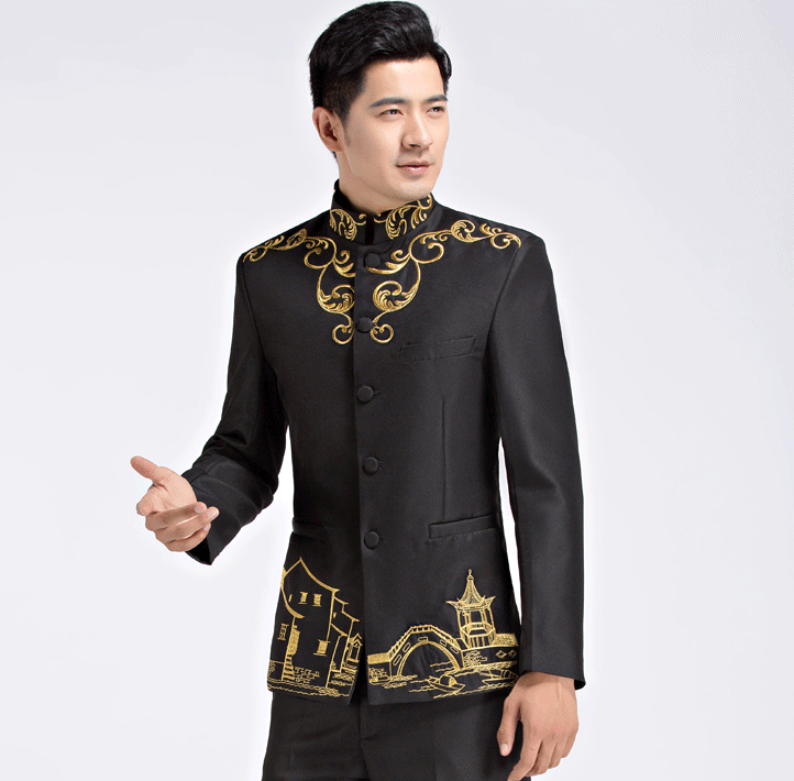 刺繡福連文苑中山裝