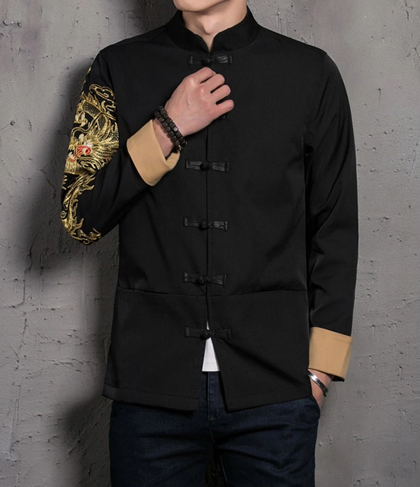 個(gè)性刺繡福連文苑唐裝