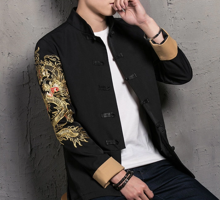 個(gè)性刺繡福連文苑唐裝