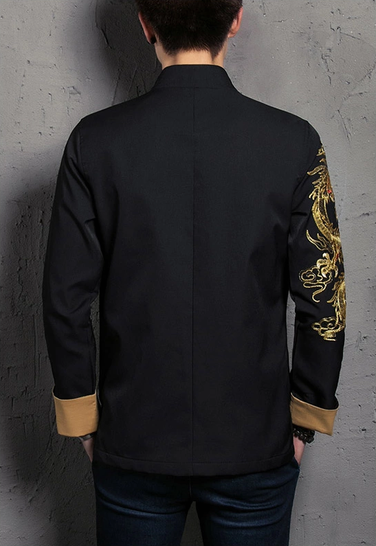 個(gè)性刺繡福連文苑唐裝