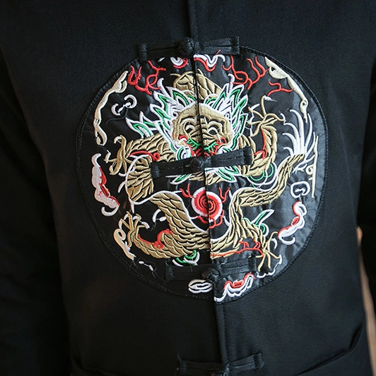 龍紋刺繡福連文苑唐裝