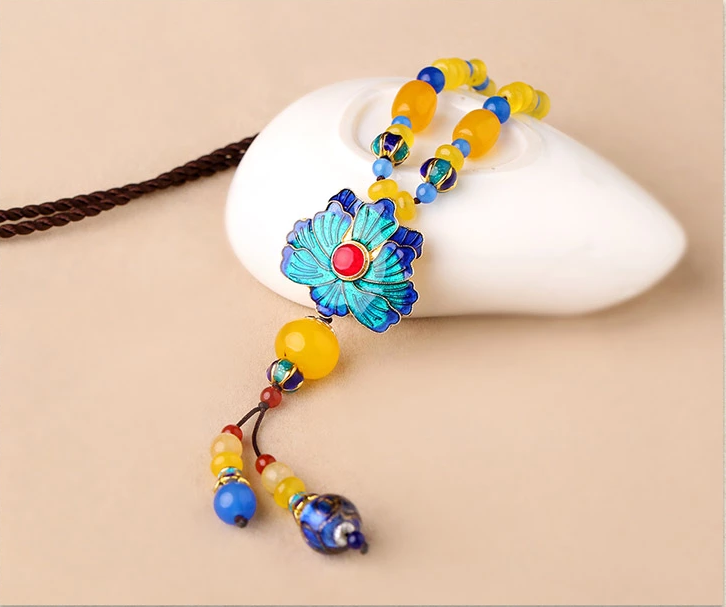 福連文苑吊墜瑪瑙配飾長款項(xiàng)鏈掛飾