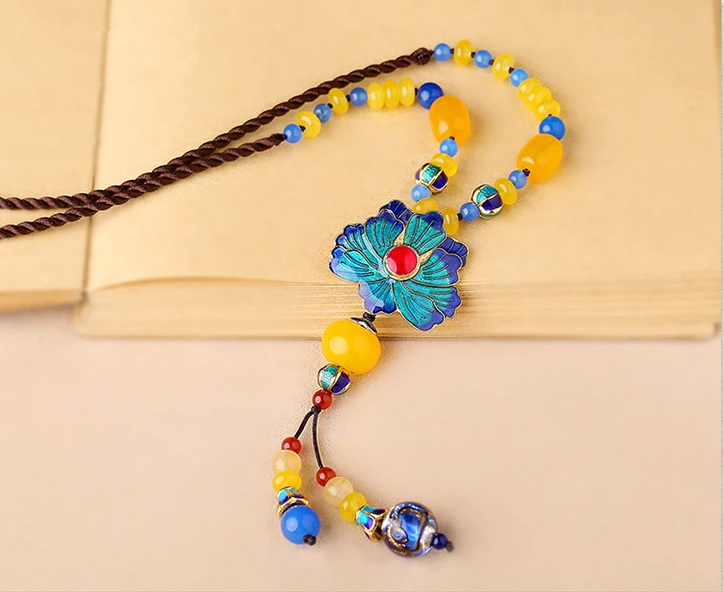 福連文苑吊墜瑪瑙配飾長款項(xiàng)鏈掛飾