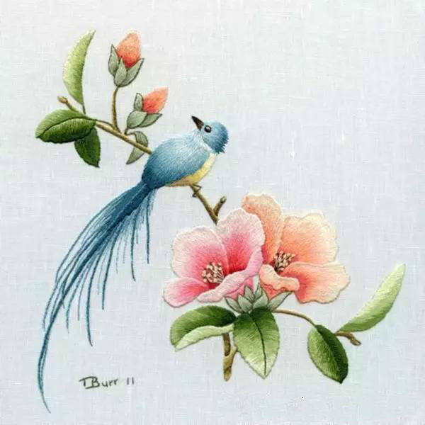 美的讓人無法呼吸，唯美刺繡圖案圖片