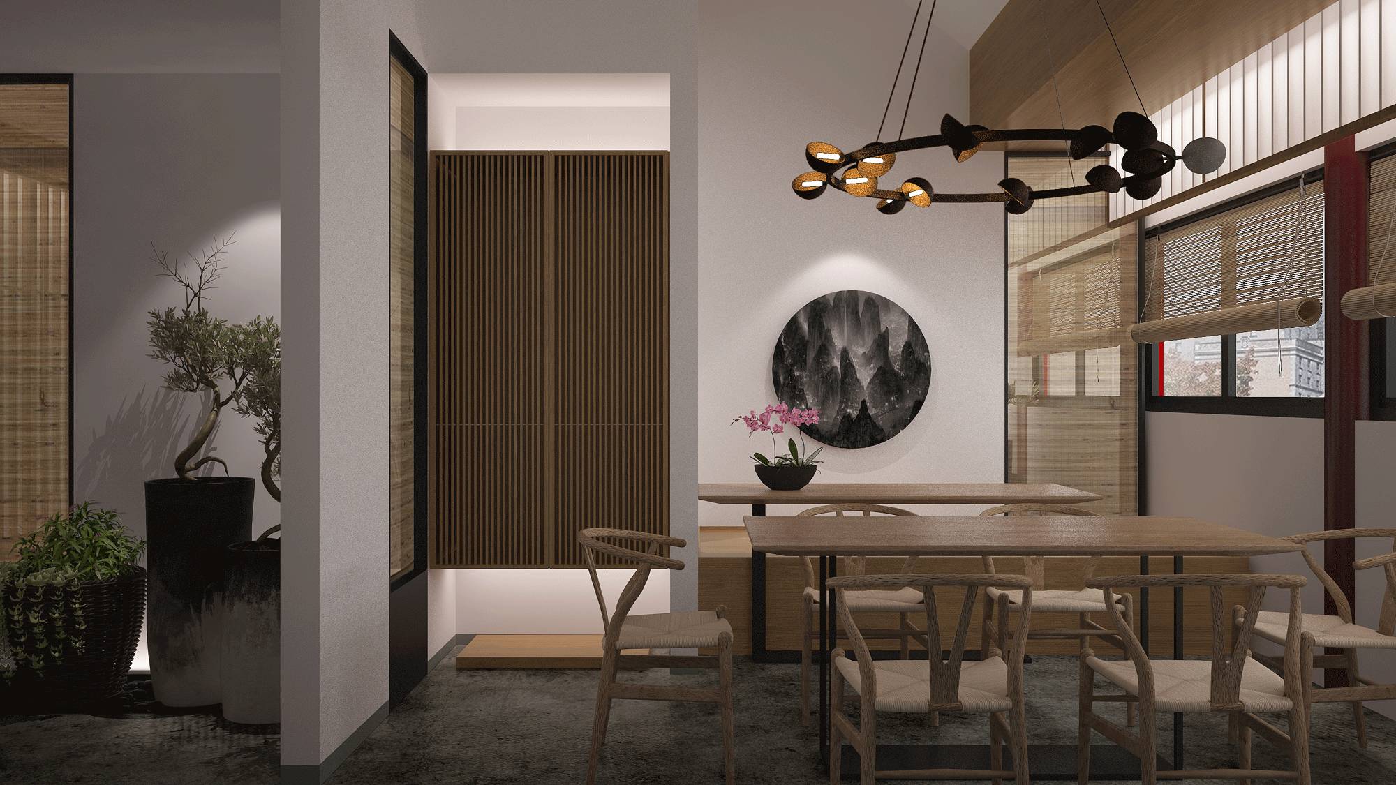 樸素安靜的禪意原木空間，中式裝修造景藝術(shù)