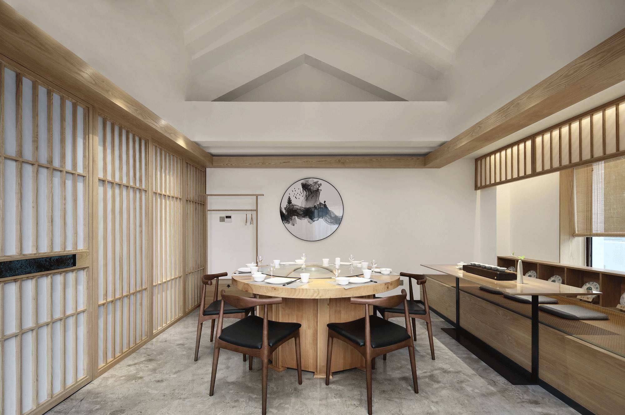 樸素安靜的禪意原木空間，中式裝修造景藝術(shù)