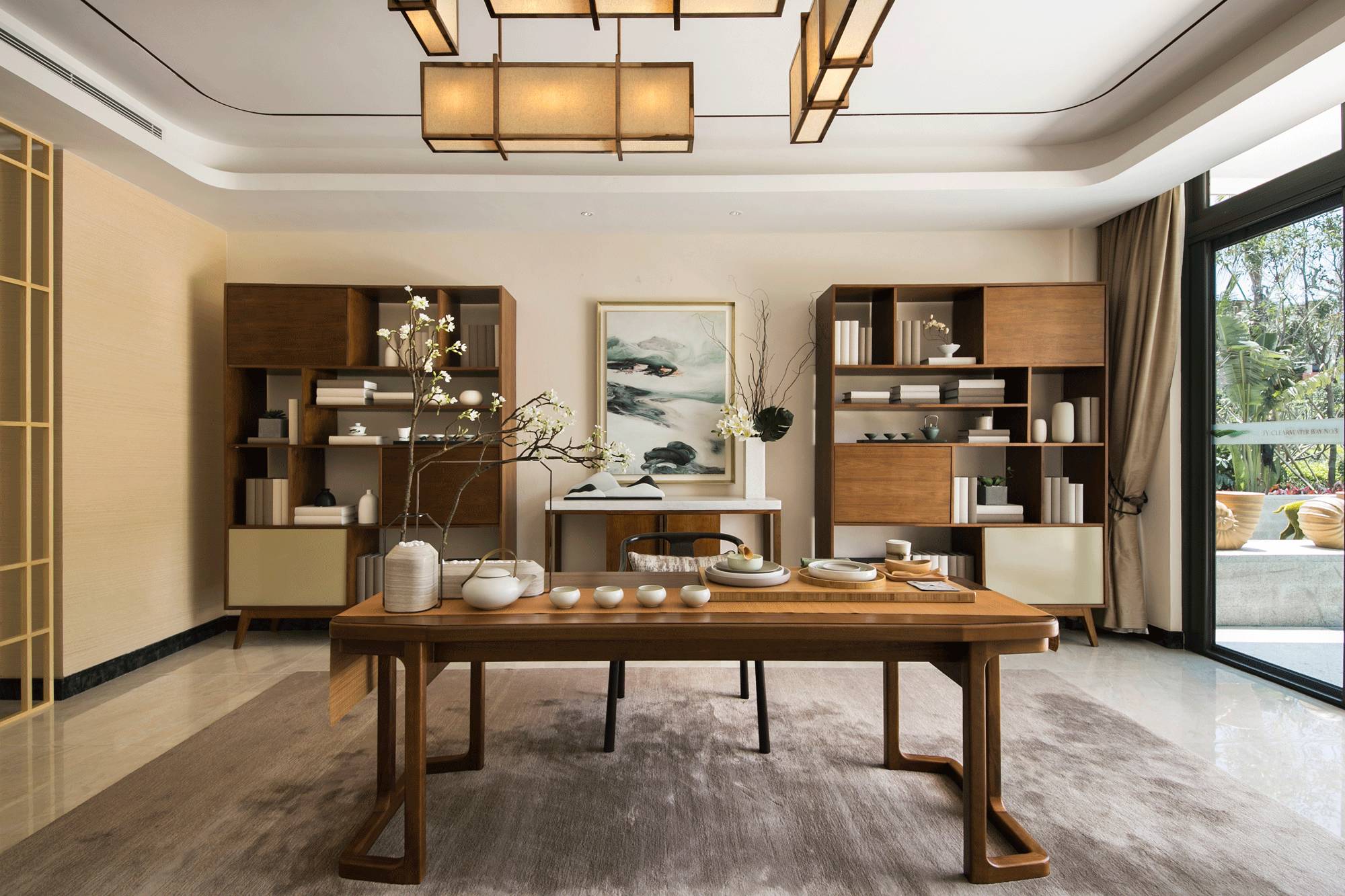 茶·時(shí)光的故事，290㎡典雅新中式裝修設(shè)計(jì)