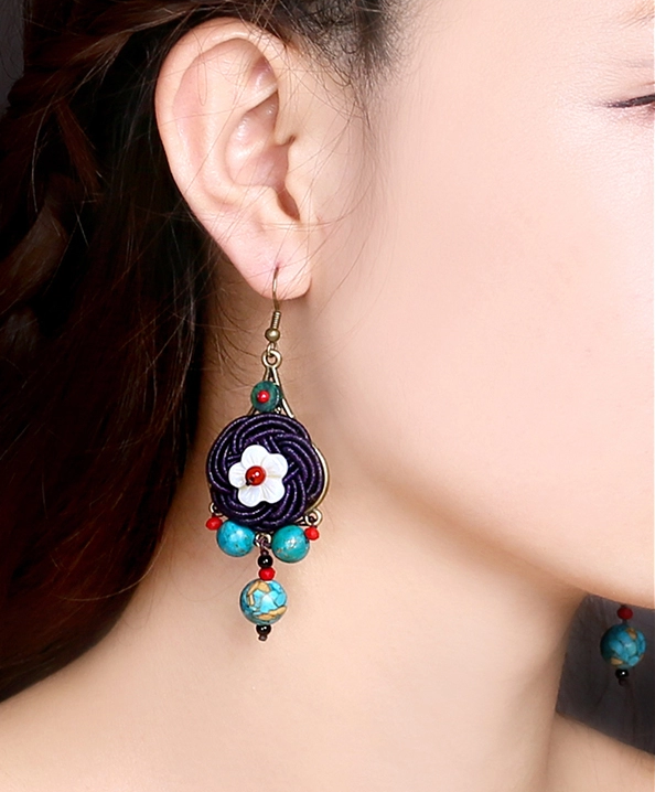 福連文苑手工耳環(huán)民族風(fēng)編織耳環(huán)