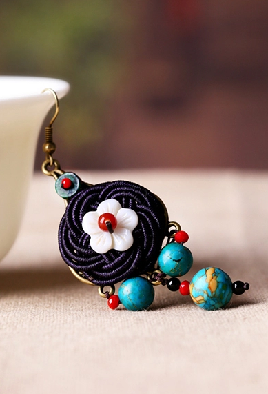 福連文苑手工耳環(huán)民族風(fēng)編織耳環(huán)