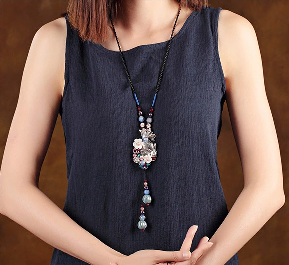 魚游四海靜聽花開，魚吊墜項(xiàng)鏈毛衣鏈