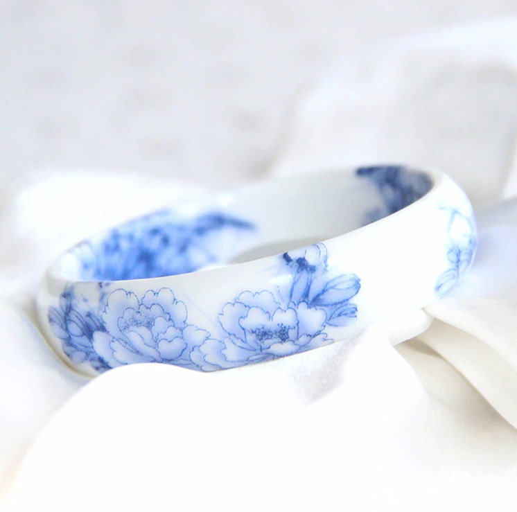 清新脫俗的福連文苑青花瓷陶瓷手鐲
