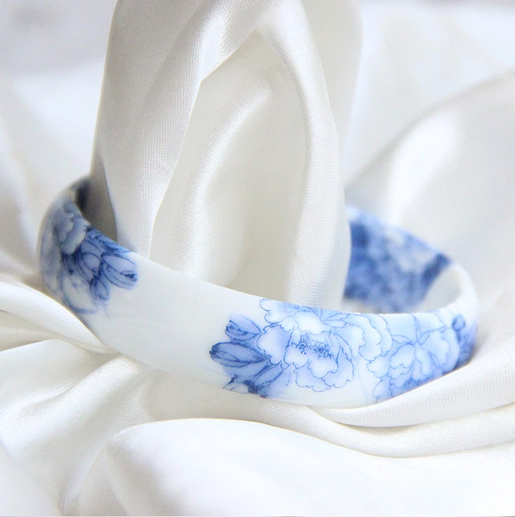 清新脫俗的福連文苑青花瓷陶瓷手鐲