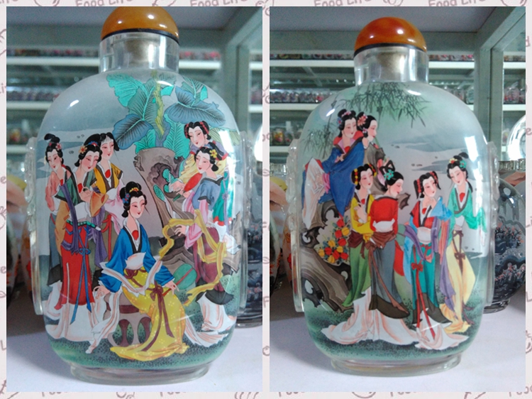 手工工藝水晶雕刻獸頭純手繪內畫鼻煙壺