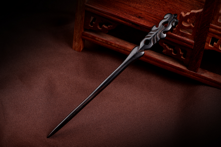 手工復(fù)古典福連文苑黑檀木發(fā)簪木質(zhì)簪子