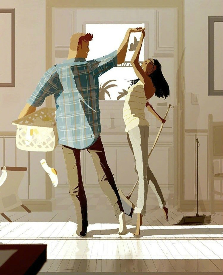 兩個人的時光，唯美插畫