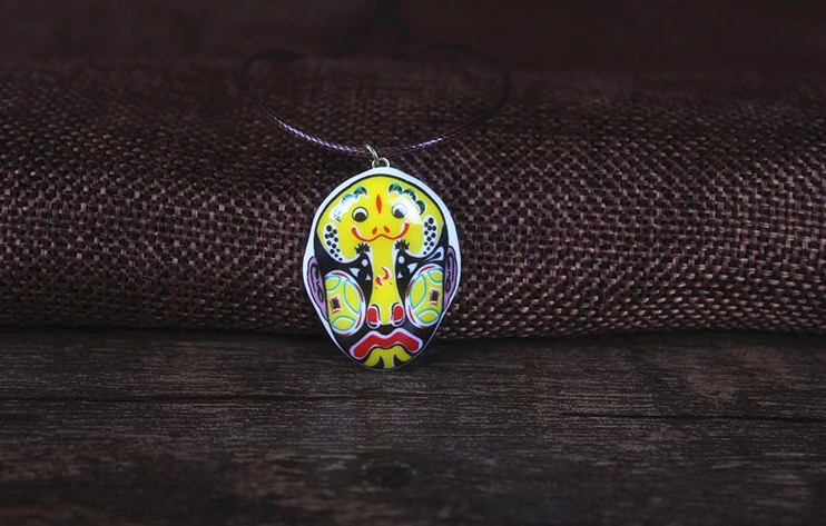 福連文苑京劇臉譜陶瓷吊墜手工項(xiàng)鏈