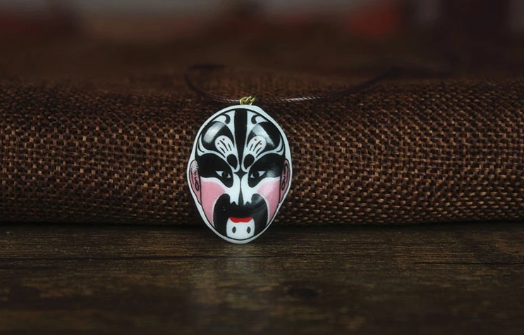 福連文苑京劇臉譜陶瓷吊墜手工項(xiàng)鏈