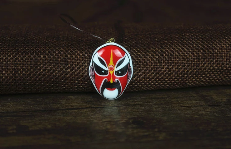 福連文苑京劇臉譜陶瓷吊墜手工項(xiàng)鏈