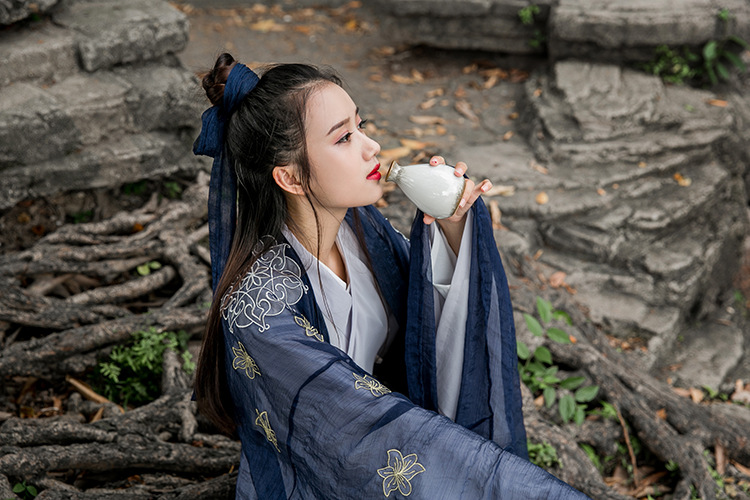 福連文苑大袖衫漢元素漢服古裝美女圖片