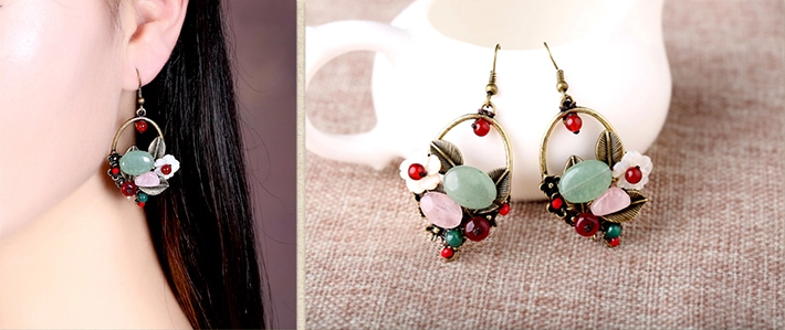 福連文苑復(fù)古金屬首飾手工耳環(huán)