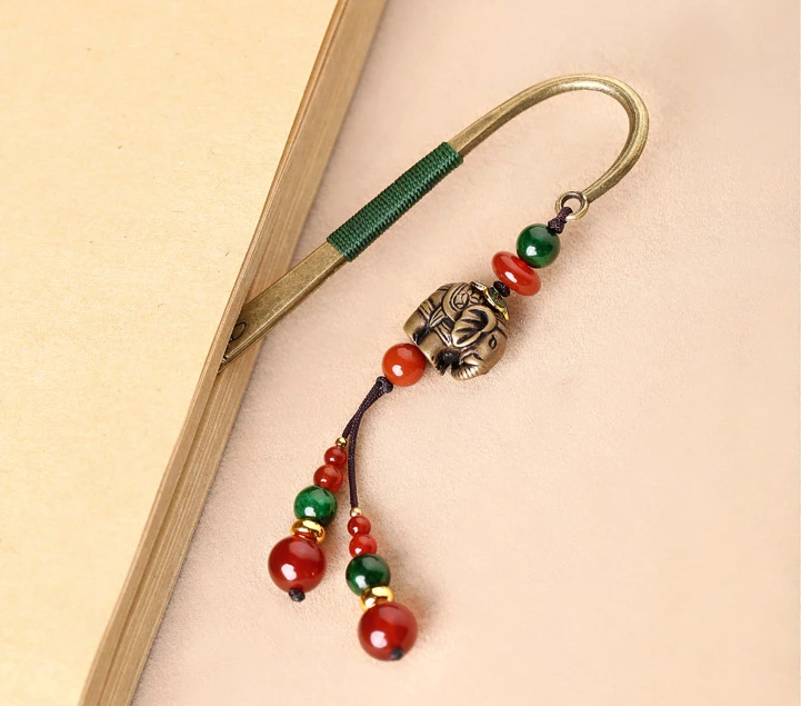 福連文苑復古小象古風文藝流蘇書簽