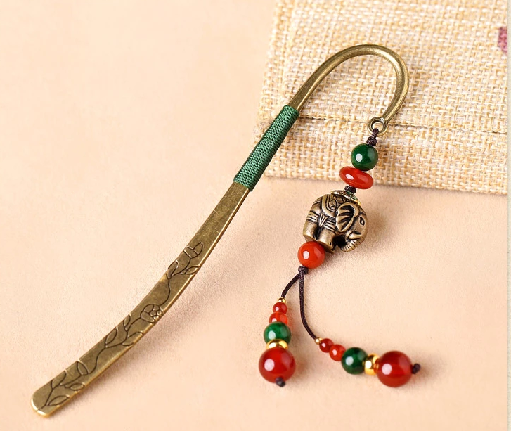 福連文苑復古小象古風文藝流蘇書簽