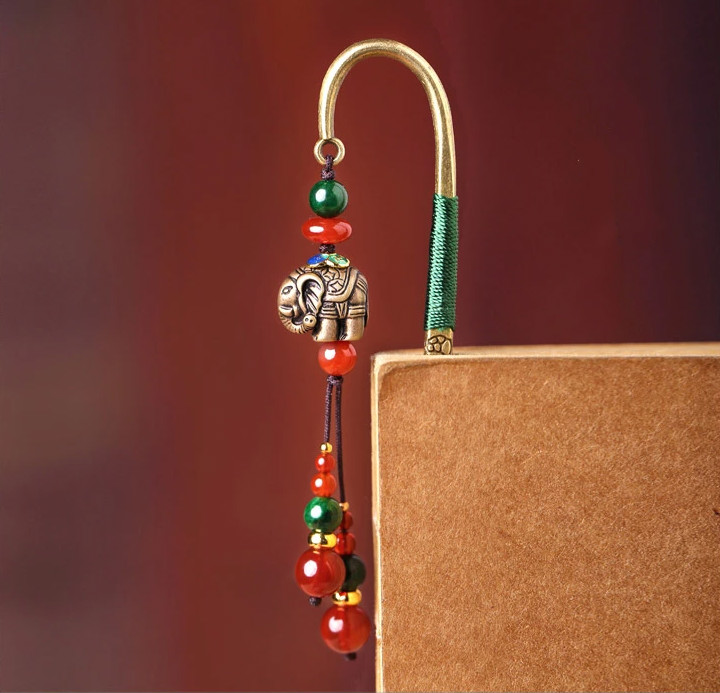 福連文苑復古小象古風文藝流蘇書簽