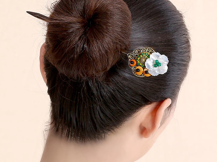 薦古風(fēng)古典頭飾木貝殼花盤(pán)發(fā)發(fā)簪簪子