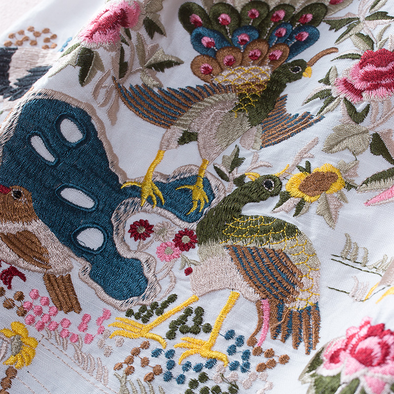 福連文苑亞麻刺繡復古唐裝圖片