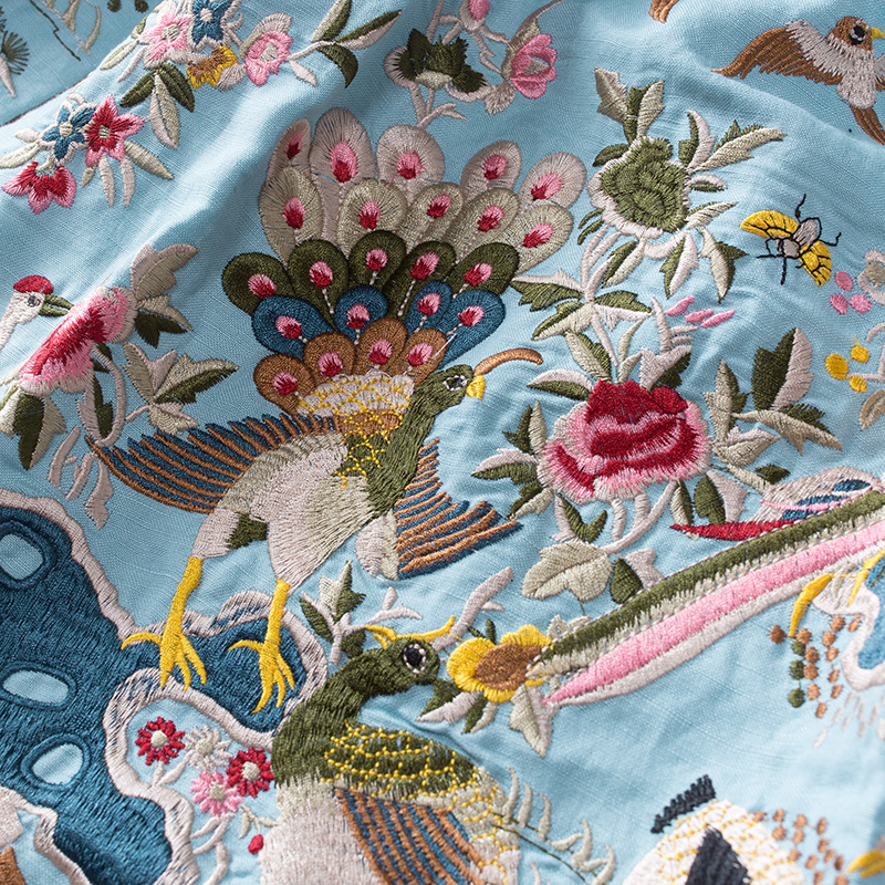 福連文苑亞麻刺繡復(fù)古唐裝圖片