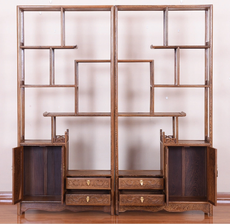 紅木家具雞翅木實木中式博古架