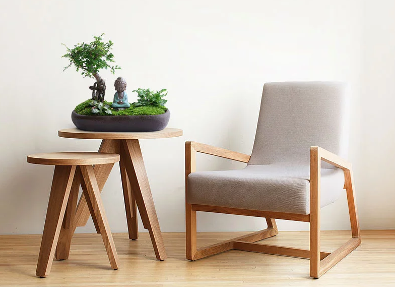 禪意桑榆樹(shù)組合盆栽，菖蒲綠植盆景圖片