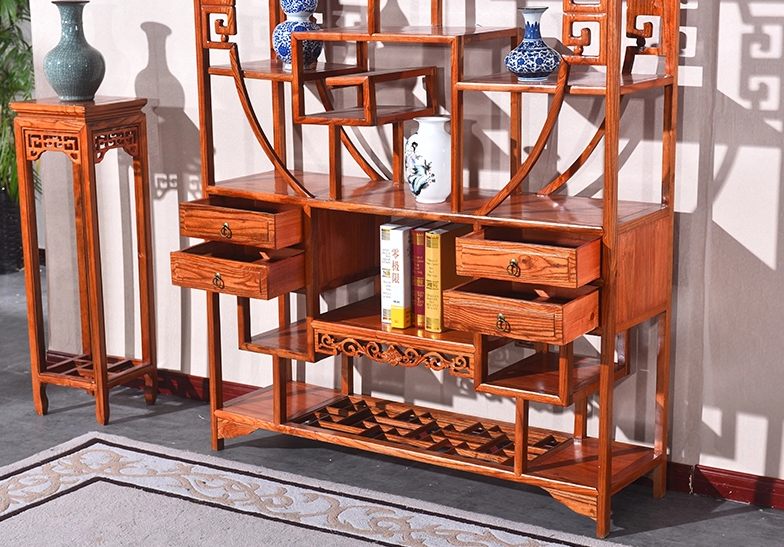 明清古典實木博古架，中式博古架隔斷
