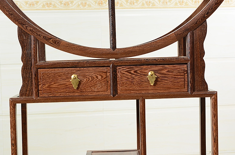 中式古典雞翅木博古架，實(shí)木圓形博古架