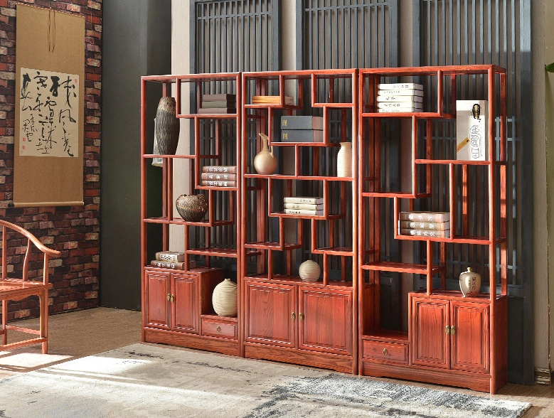 明清古典家具，實木南榆木中式博古架