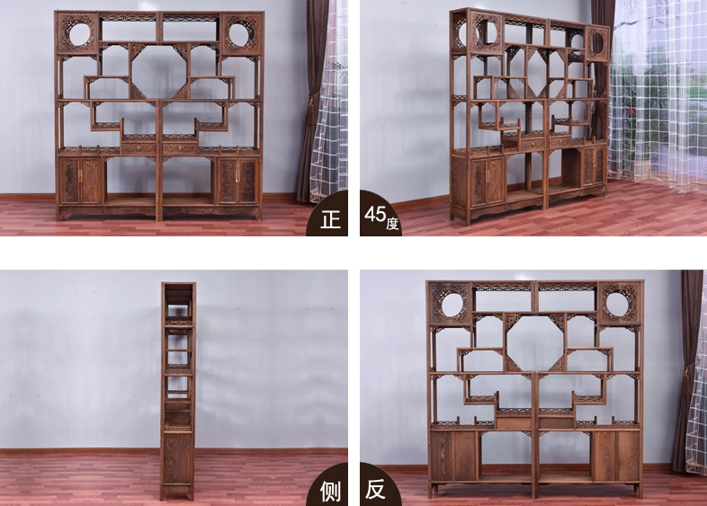 古典雕花家具，紅木雞翅木中式博古架