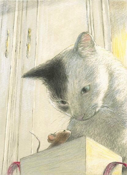 溫暖的故事彩鉛手繪插畫圖片