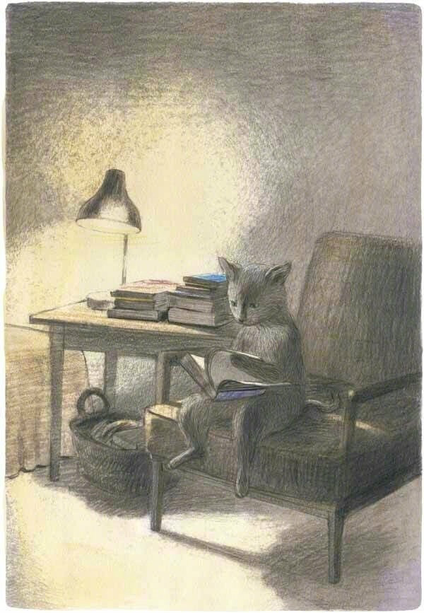 溫暖的故事彩鉛手繪插畫圖片