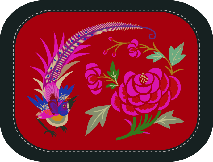 精美的鳥語花香系列刺繡圖案