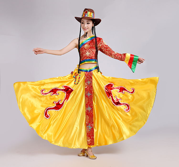 藏服唐古拉風(fēng)民族服裝，藏族少數(shù)民族服裝圖片