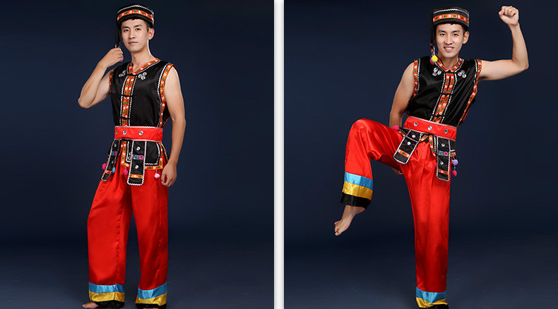 土家族壯族打鼓民族服飾，苗族男少數(shù)民族服裝