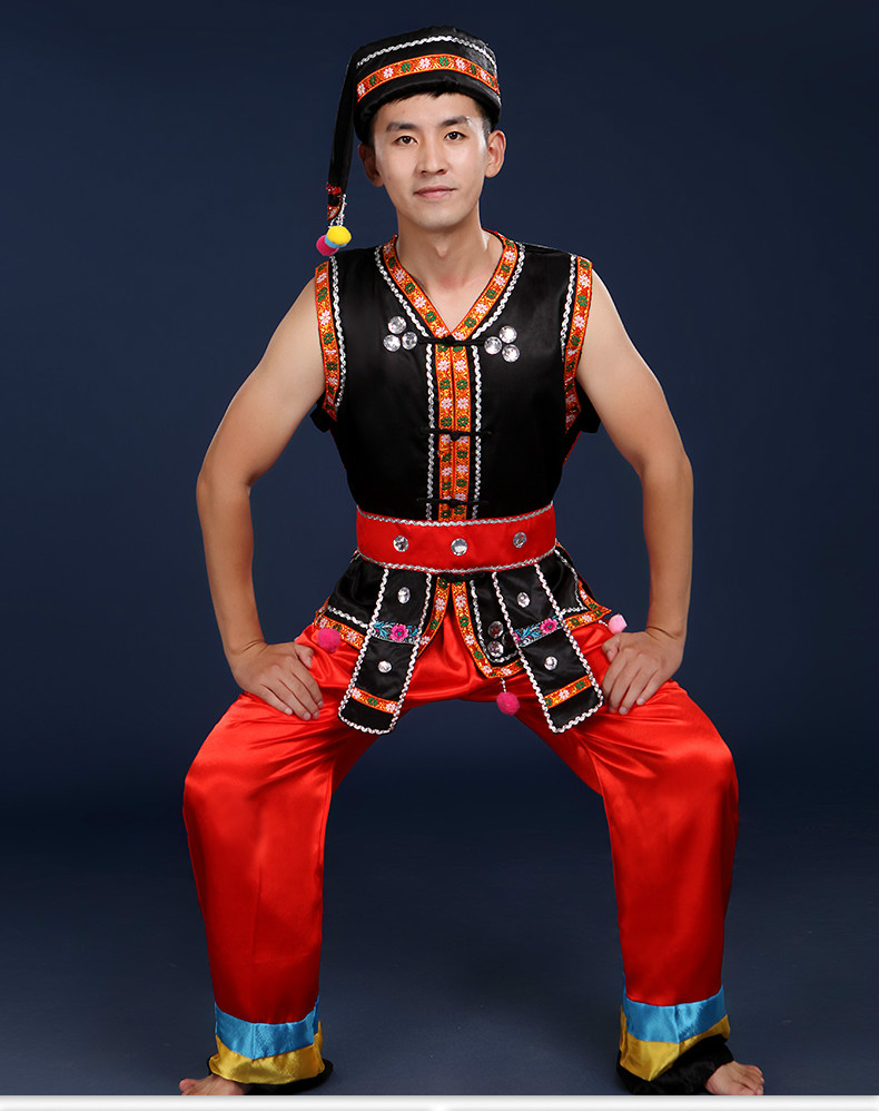 土家族壯族打鼓民族服飾，苗族男少數(shù)民族服裝