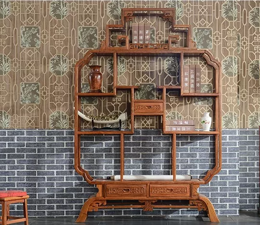 刺猬紫檀木置物架古董架，中式實(shí)木寶瓶博古架