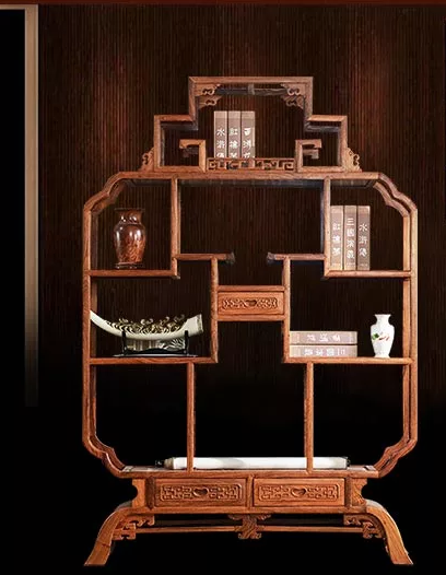 刺猬紫檀木置物架古董架，中式實(shí)木寶瓶博古架
